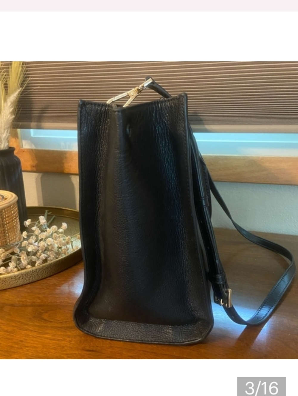 NWT💕Michael Kors Alessa 2019 Black Pebble Leather Satchel with Shoulder Strap - Picture 12 of 12